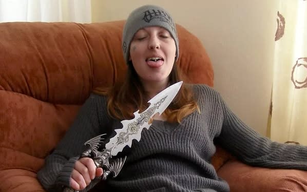 Joanna Dennehy poses for a photograph with a knife shortly after some of the murders.