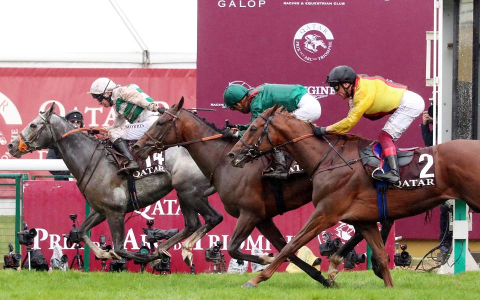 Alpinista makes light of the testing conditions to beat Vadeni and Torquator Tasso in the Prix de l'Arc de Triomphe - GETTY IMAGES