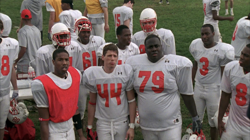 The football team on the field