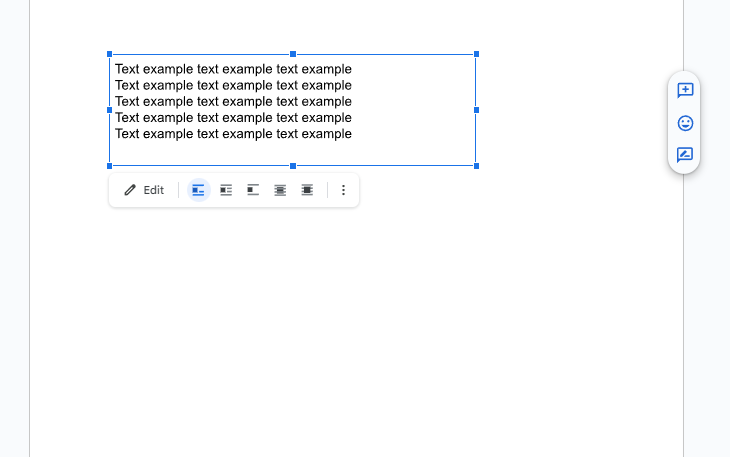 The text box feature on Google Docs adds a block of text in image format to your document.