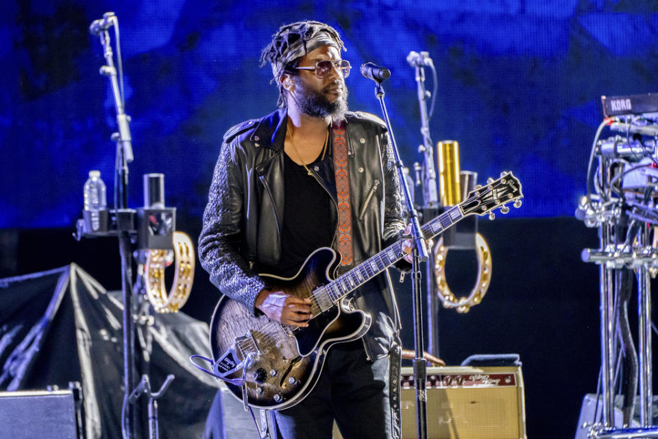 Gary Clark Jr. performs during the first night of the U.S. leg of The Rolling Stones “Hackney Diamonds” tour on Sunday, April 28, 2024, in Houston. (Photo by Amy Harris/Invision/AP)