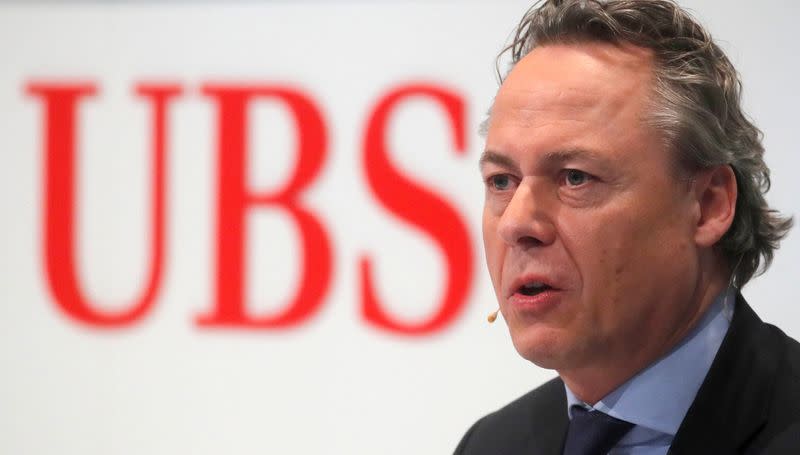 FILE PHOTO: Designated new CEO Hamers of Swiss bank UBS addresses a news conference in Zurich