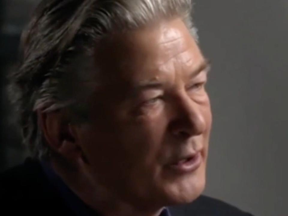 Alec Baldwin during an interview about Halyna Hutchins’ death (ABC)