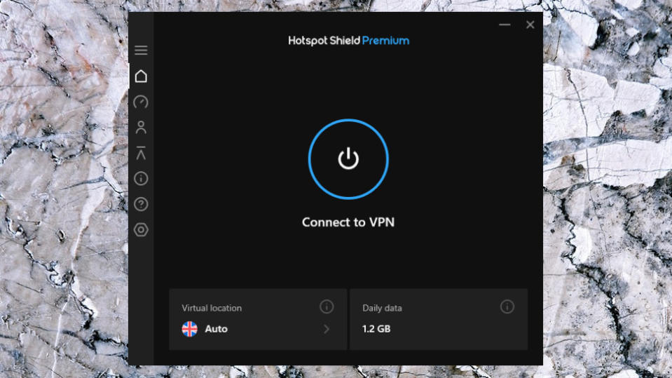 Hotspot Shield Main Menu