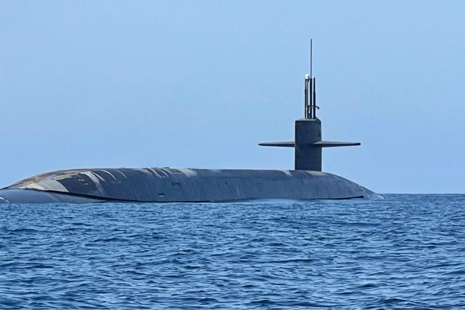 The USS West Virginia at an undisclosed location in international waters in the Arabian Sea. (U.S. Central Command / Twitter)