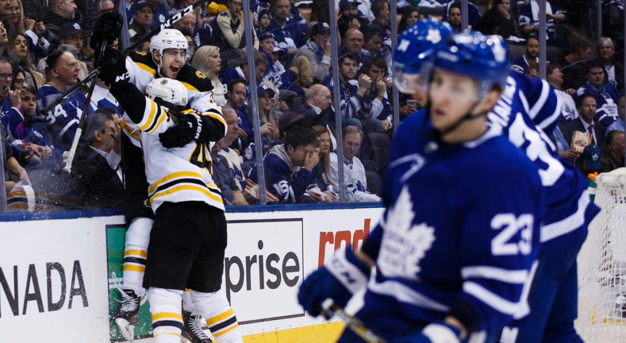 Boston capitalized on the Maple Leafs’ miscues. (Getty)