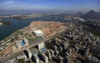 The construction site of the Rio 2016 Olympic Park is pictured from above in Rio de Janeiro June 27, 2014. REUTERS/Ricardo Moraes (BRAZIL - Tags: SPORT OLYMPICS BUSINESS CONSTRUCTION)