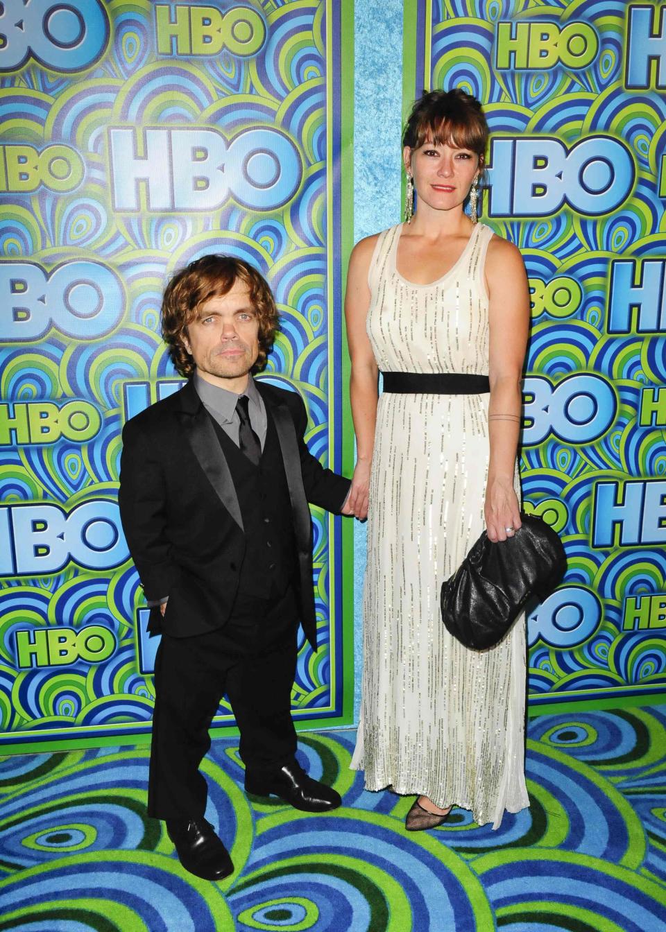 Actor Peter Dinklage and his wife Erica Schmidt arrive at the 65th Primetime Emmy Awards HBO after-party in West Hollywood