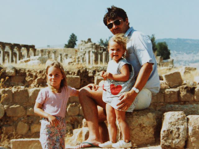 <p>The Middleton Family/Clarence House/Getty</p> Kate Middleton with her dad Michael and sister Pippa in Jerash, Jordan