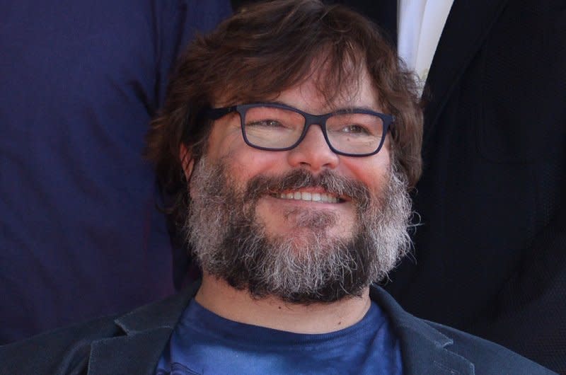 Jack Black holds a replica plaque during an unveiling ceremony honoring him with the 2,645th star on the Hollywood Walk of Fame in Los Angeles on September 18, 2018. The actor turns 53 on August 28. File Photo by Jim Ruymen/UPI