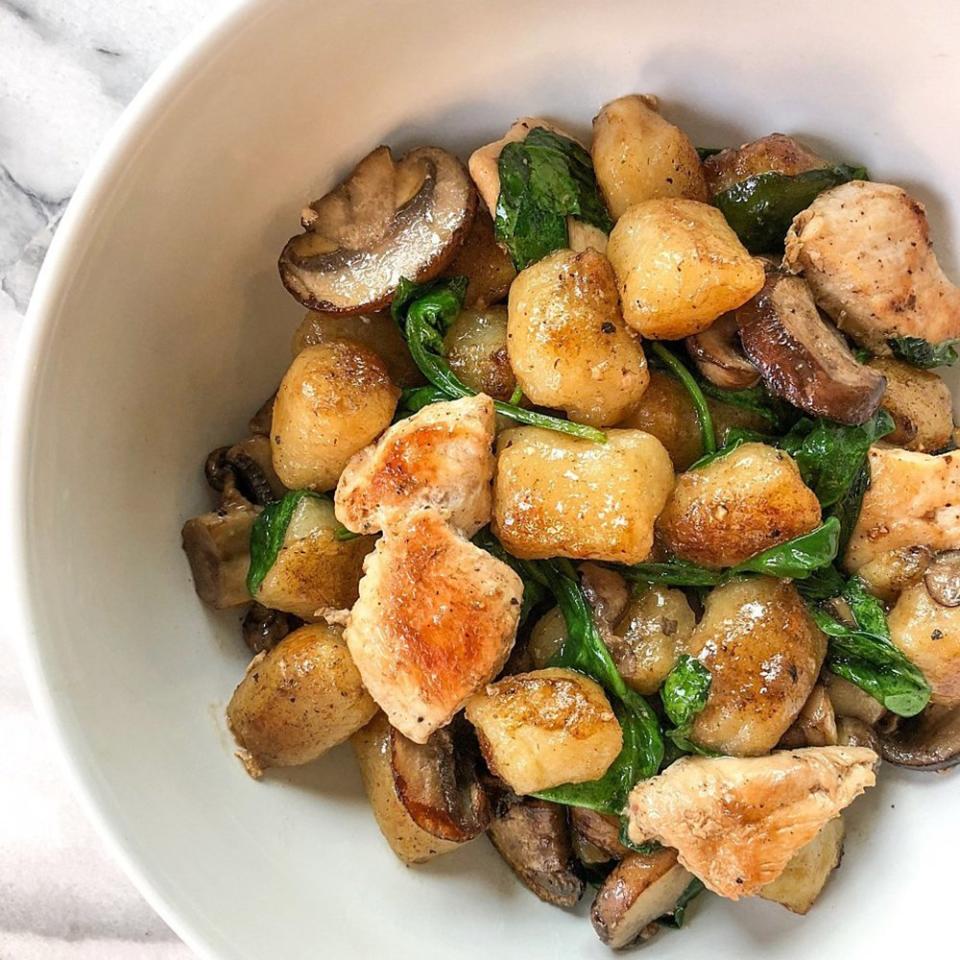 Brown Butter Sage Gnocchi with Chicken, Mushrooms, and Spinach