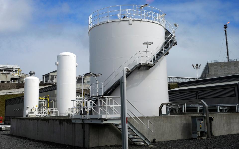 Storage cylinders at the Shetland Gas Plant - ANDY BUCHANAN/AFP via Getty Images