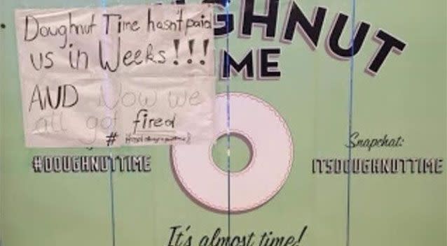 Doughnut Time workers have been left without a job and without their pay. Source: GoFundMe/