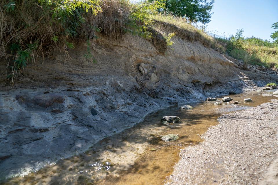 The Rohrbeck Extension Drain at 13 Mile road and Little Mack area in Roseville near I-94 is eroding at an alarming rate, Tuesday Aug. 16, 2022.