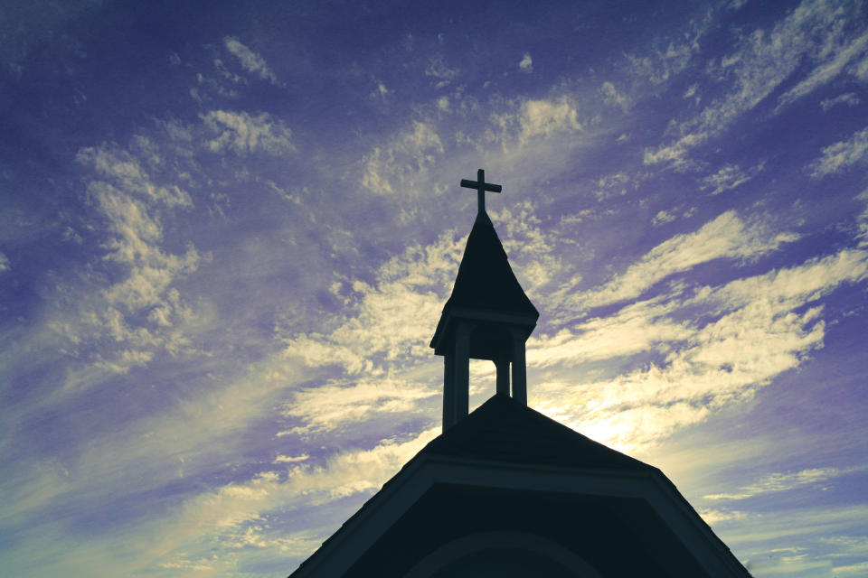 A church at sunset