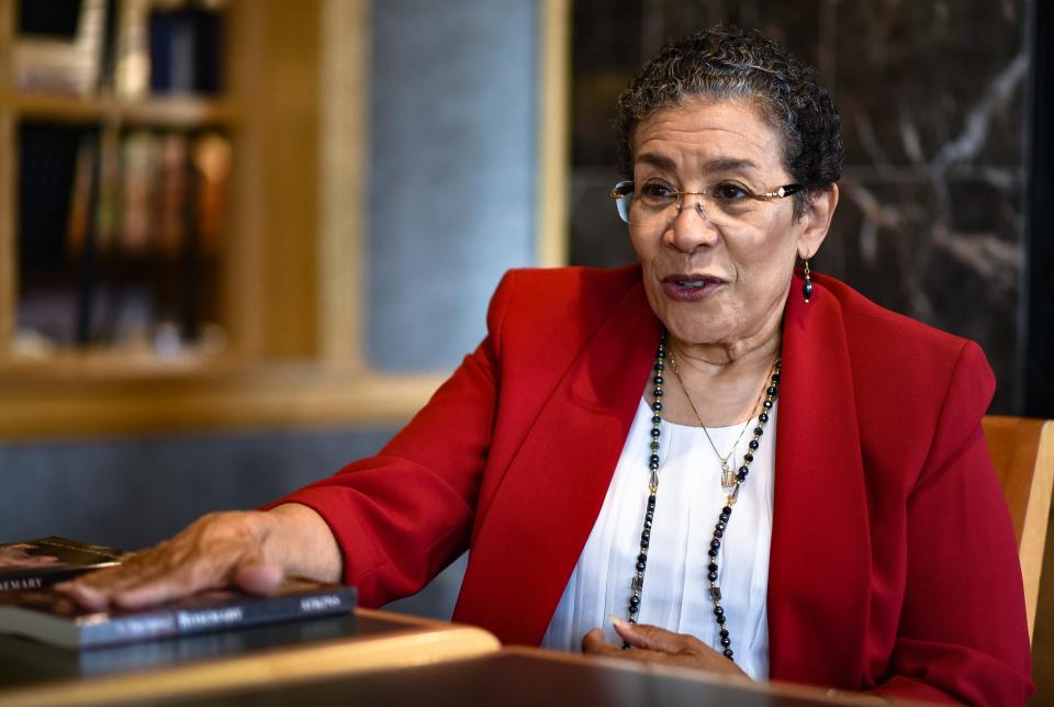 Former Wayne County 36th District Court Judge Marylin Atkins on Wednesday, July 6, 2022 in Meridian Township. Her book "The Triumph of Rosemary, A Memoir" is being made into a documentary.