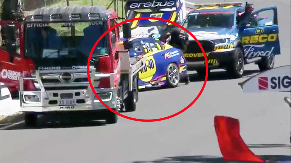 Will Brown, pictured here after crashing just minutes into the new Supercars season.