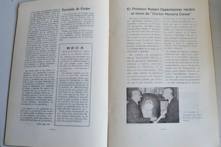 El registro impreso de la visita de Oppenheimer en la Universidad de La Plata