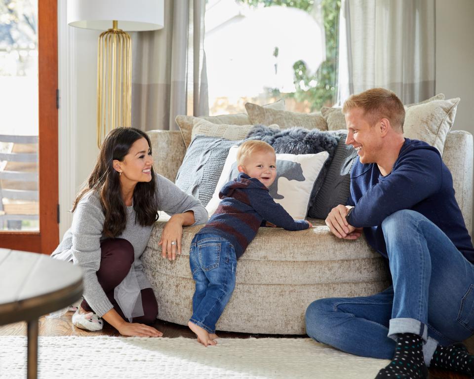 <a href="http://people.com/babies/sean-lowe-catherine-giudici-lowe-pregnant-excited-second-child/" rel="nofollow noopener" target="_blank" data-ylk="slk:The Lowe family;elm:context_link;itc:0;sec:content-canvas" class="link ">The Lowe family</a> — and furniture collection — is growing! T<a href="http://people.com/home/sean-and-catherine-lowe-dallas-home-tour/" rel="nofollow noopener" target="_blank" data-ylk="slk:he Bachelor stars like to snuggle up with their son Samuel;elm:context_link;itc:0;sec:content-canvas" class="link ">he <i>Bachelor </i>stars like to snuggle up with their son Samuel</a> on this barrel chair from their “nap-tastic” Wayfair line, which they recently expanded in November. <strong>Buy it!:</strong> Kennedy Barrel Chair, $649.99; <a href="https://www.wayfair.com/furniture/pdp/kennedy-barrel-chair-hscl1001.html" rel="nofollow noopener" target="_blank" data-ylk="slk:wayfair.com;elm:context_link;itc:0;sec:content-canvas" class="link ">wayfair.com</a>