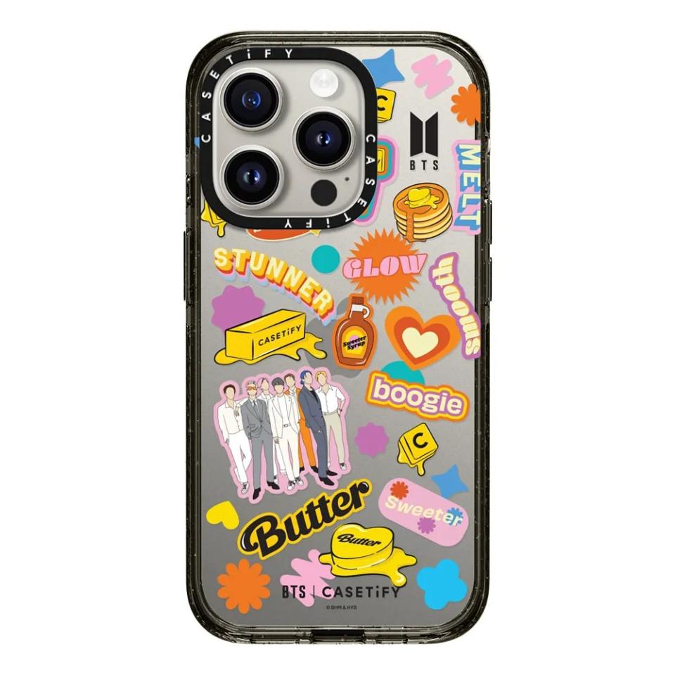 case with sticker-inspired graphics of BTS