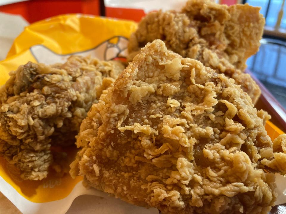 Fried chicken at Crispy Burger in Burlington on Feb. 2, 2024.