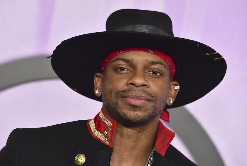 Jimmie Allen arrives at the American Music Awards on Sunday, Nov. 20, 2022, at the Microsoft Theater in Los Angeles. (Photo by Jordan Strauss/Invision/AP)