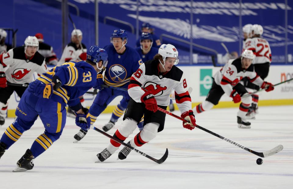 The Sabres and Devils, who played last weekend, are among teams whose seasons are on hold.