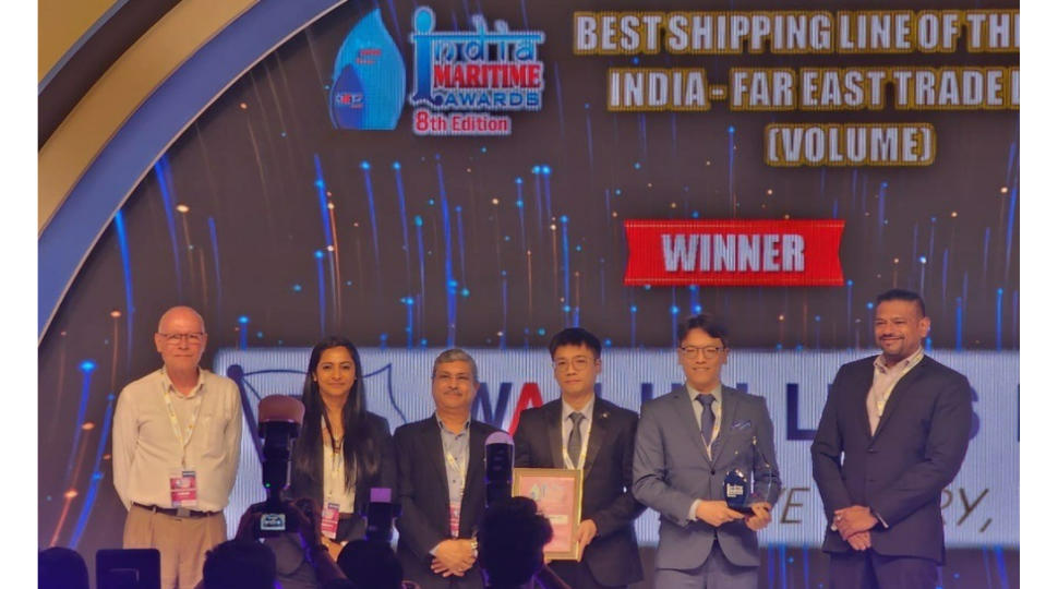 每日航運時報(India Daily Shipping Times)6/28舉辦第八屆印度海事獎(India Maritime Awards)，萬海航運獲頒印度-遠東區間年度最佳航商(Best Shipping Line of The Year India - Far East Trade Lane)。萬海提供