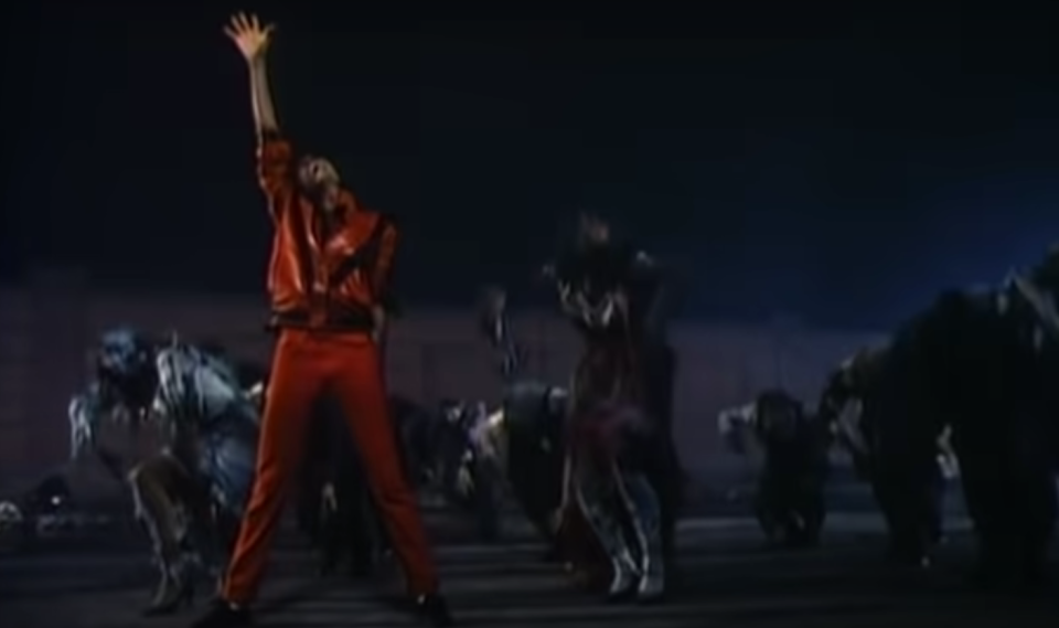 The video has Jackson dancing with a horde of zombies (John Landis/Michael Jackson)