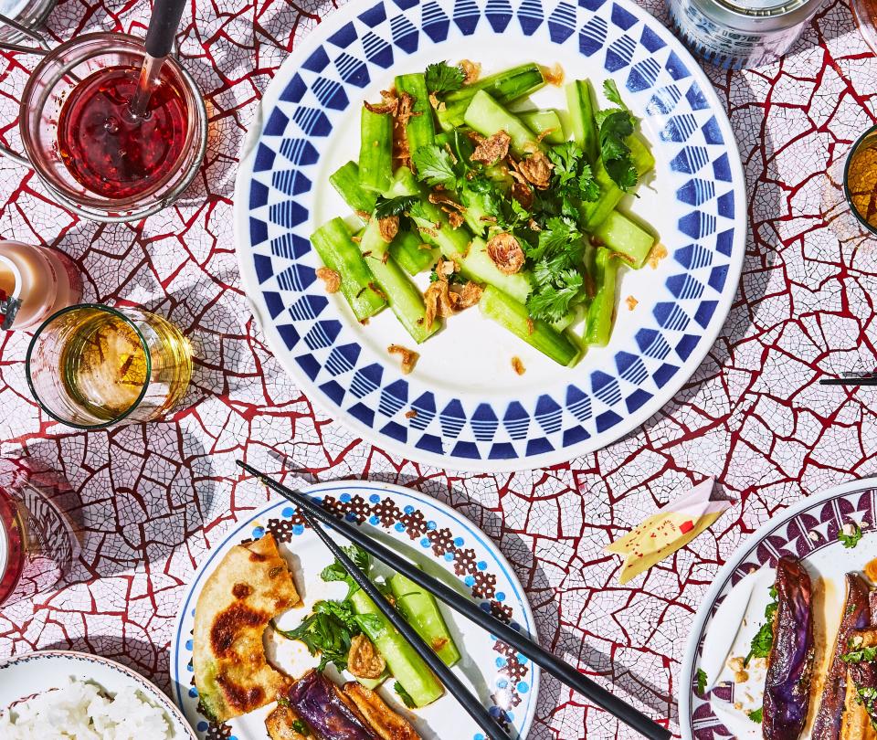 Marinated Cucumbers with Fried Shallots