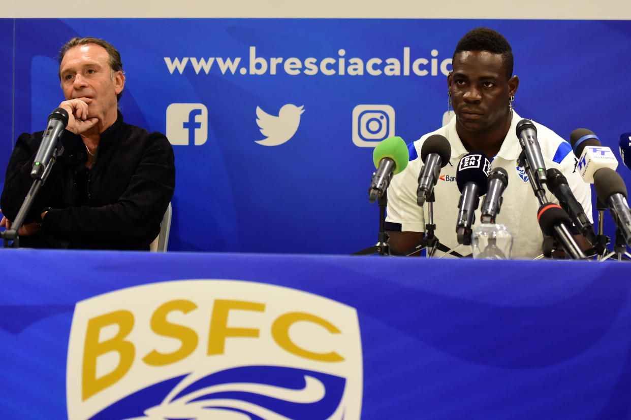 Brescia president Massimo Cellino used Mario Barotelli's race to make what he called a "joke" about the player's absence in a match. (Pier Marco Tacca/Getty Images)