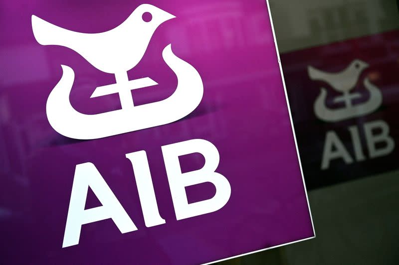 FILE PHOTO: A general view of an AIB (Allied Irish Bank) logo