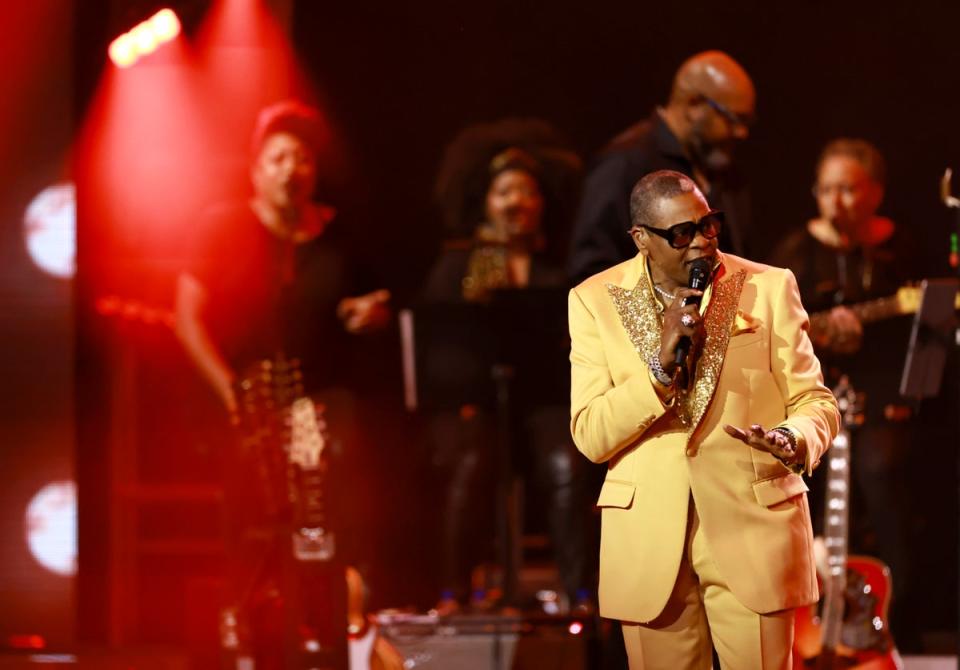 Alexander Morris, pictured performing with the Four Tops, is suing a Michigan hospital after they claimed he was mentally ill when he told them about his celebrity status (Getty Images for The Recording A)