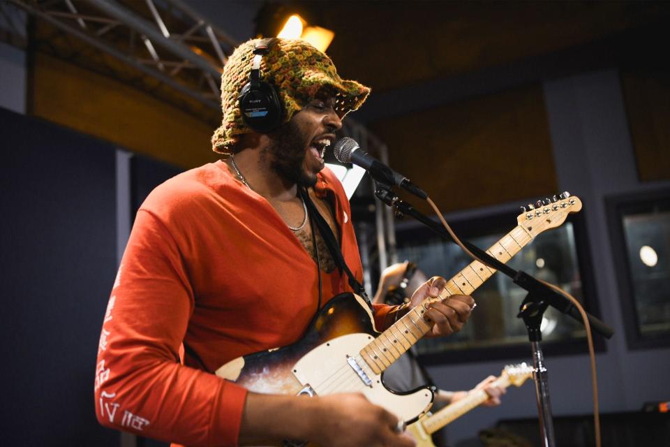 Moustapha Noumbissi, a multi-instrumentalist and songwriter based in Philadelphia, performs during a WXPN Key Studio Session in 2023.