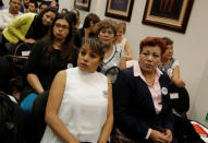 Victims of the 2006 land conflict in San Salvador Atenco in Mexico attend a hearing convened by the judges of the Inter-American Court of Human Rights in San Jose, Costa Rica November 16, 2017. REUTERS/Juan Carlos Ulate