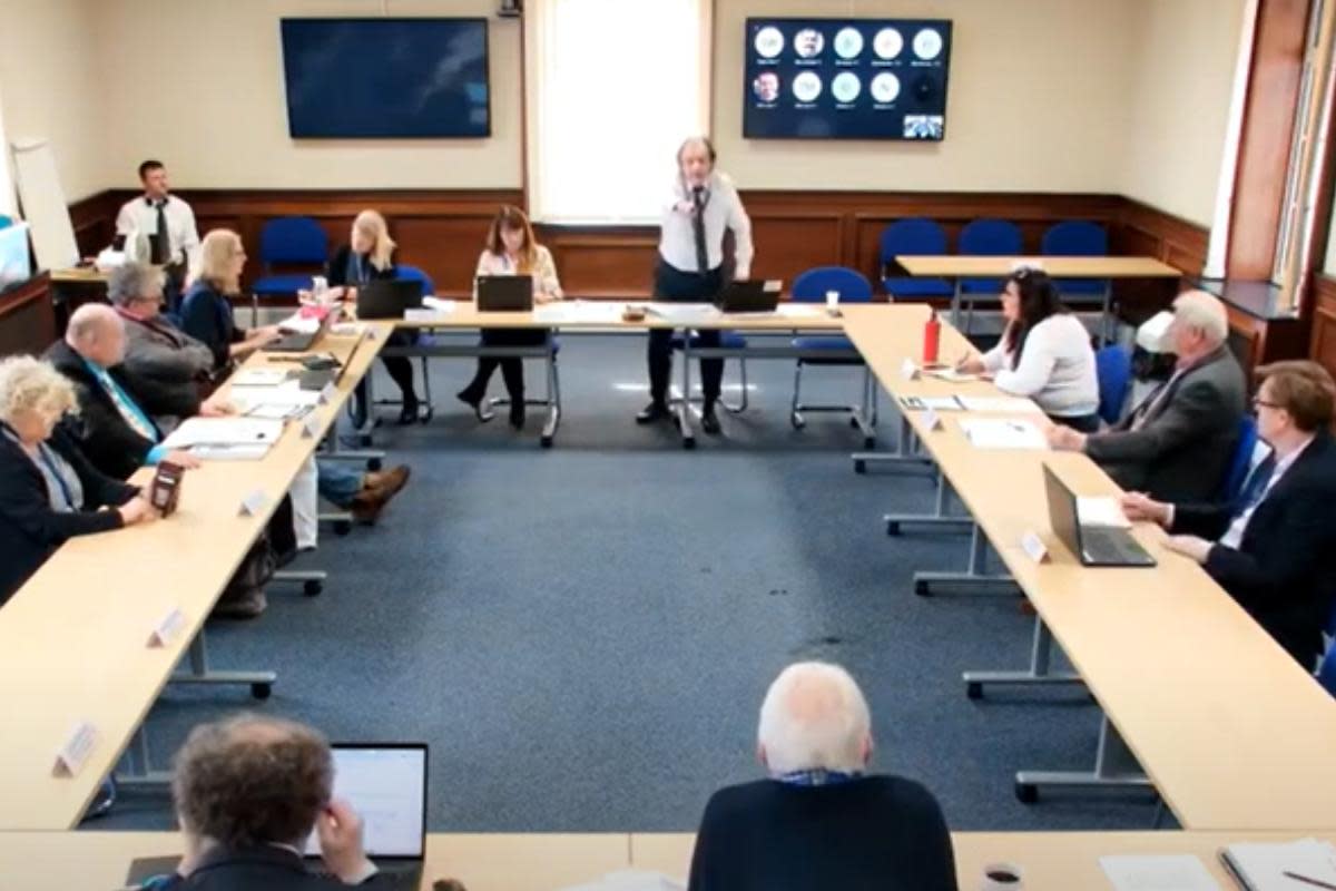 Cllr Phil Jordan in the YouTube video of the meeting <i>(Image: IW Council/ YouTube)</i>