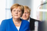 German Chancellor Merkel meets Britain's Prime Minister Johnson at the Chancellery in Berlin