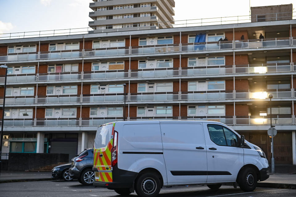 The scene at Julie Williams' flat in Coventry on 26 October. (SWNS)
