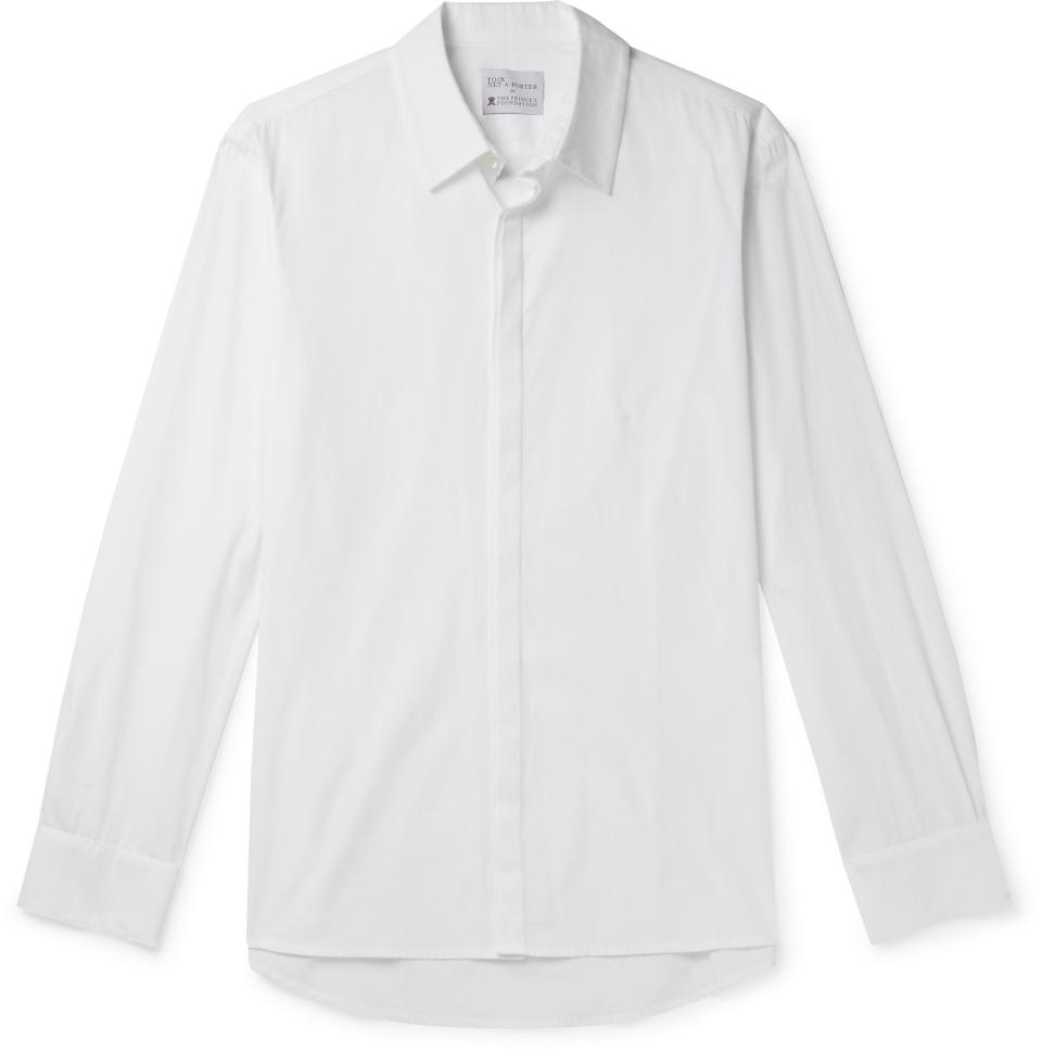 White, Slim-fit cotton shirt, £635
