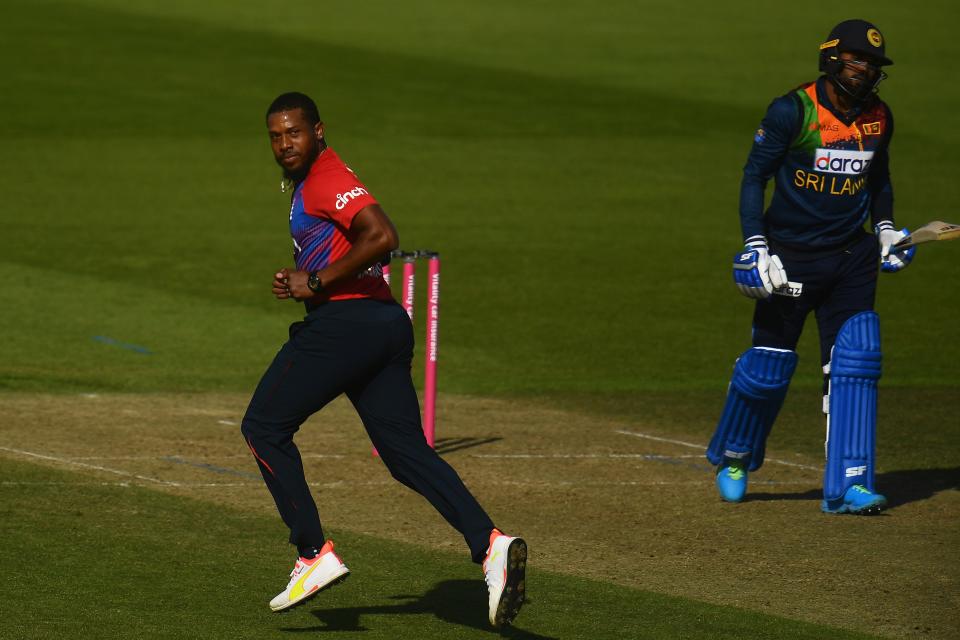 Chris Jordan celebrates a wicket against Sri Lanka recently (Getty Images)