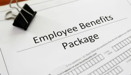 closeup of an employee benefit...