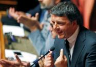 FILE PHOTO: Italian Prime Minister Giuseppe Conte addresses the upper house of parliament over the ongoing government crisis, in Rome