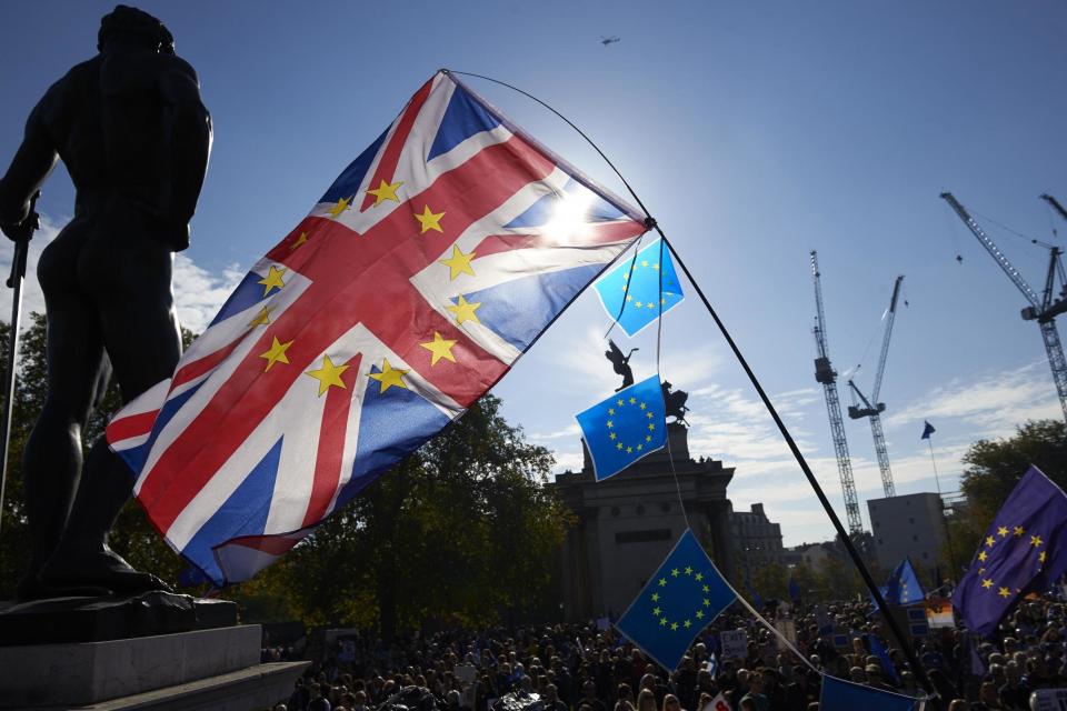 People's Vote protesters march on London in October 2018 (AFP/Getty Images)