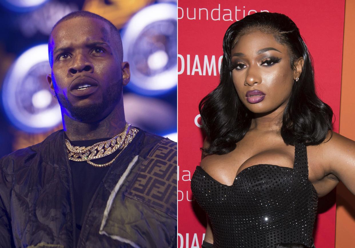 Tory Lanez says he did not shoot Megan Thee Stallion, but she says he did.