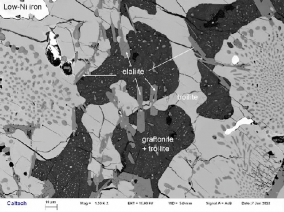 隕石中發現的 Elaliite 礦物。（Chi Ma/加州理工學院）