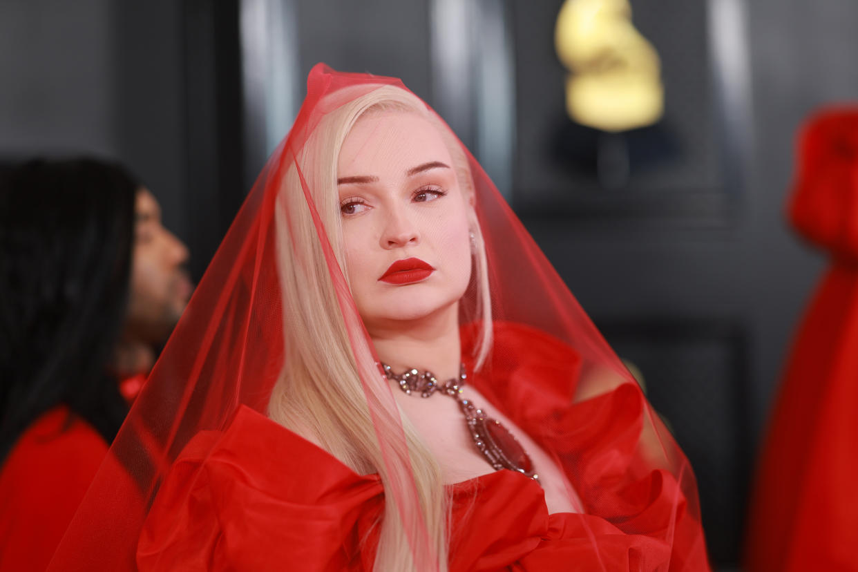 LOS ANGELES, CALIFORNIA - FEBRUARY 05: Kim Petras attends the 65th GRAMMY Awards on February 05, 2023 in Los Angeles, California. (Photo by Matt Winkelmeyer/Getty Images for The Recording Academy)