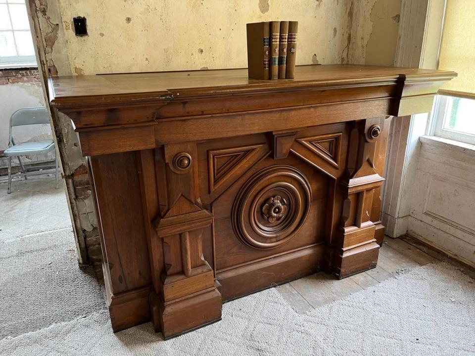 This judge’s bench is stored at the Gustave Koerner House in Belleville. It came from the old St. Clair County Courthouse, which was built during the Civil War and demolished in the 1970s.