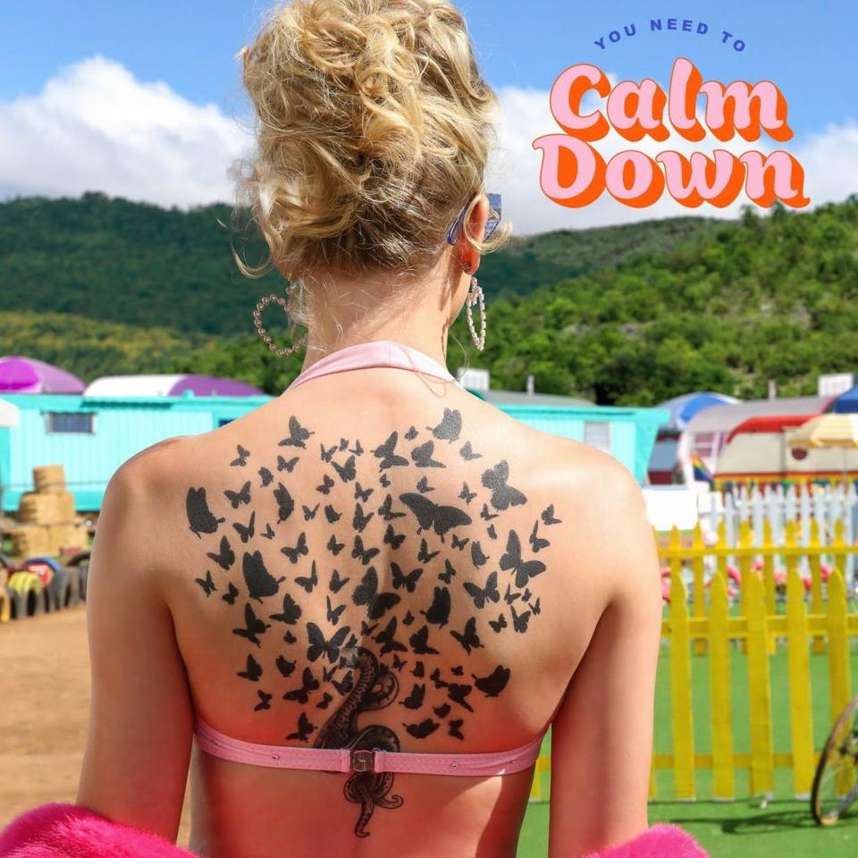 Taylor Swift You Need To Calm Down Single promo back tattoo