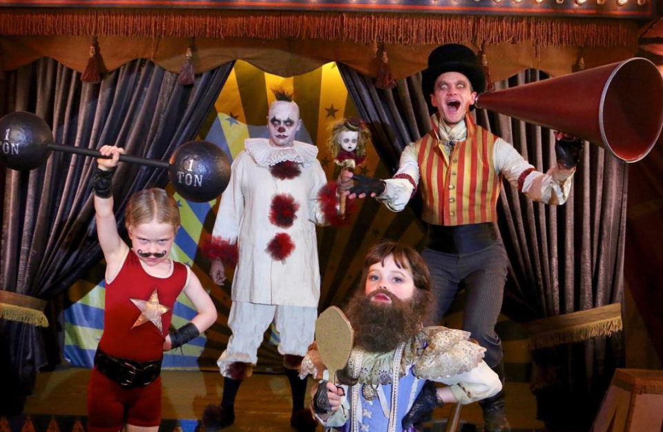 <p>“Hurry, hurry! Step right up and behold the Burtka-Harris Halloween Carnival of Curiosities!” Harris teased with this snapshot. His adorable family is known for choosing a theme for their costumes and killing it. (Photo: Instagram/Neil Patrick Harris) </p>