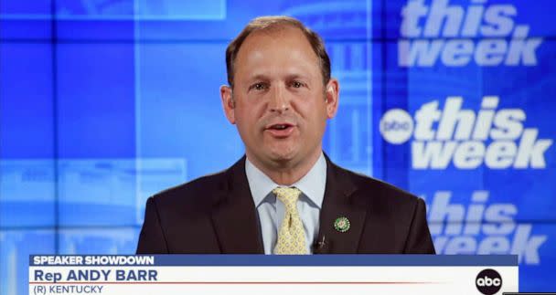 PHOTO: Rep. Andy Barr is seen in an interview on This Week, Jan 8, 2023. (ABC News)